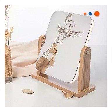 PACK6 CRISTAL RECTANGULAR DOBLE AJUSTABLE 16,5CM TRANSPARENTE BASE MADERA - 5
