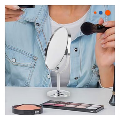 REFLEJO COMPACTO OVALADO DOBLE DE MESA 16CM PLATEADO Y+POST IT - 3