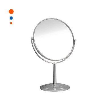 ESPEJO PORTATIL CIRCULAR DOBLE DE MESA 21,5CM PLATEADO Y+PAPEL REGALO - 1