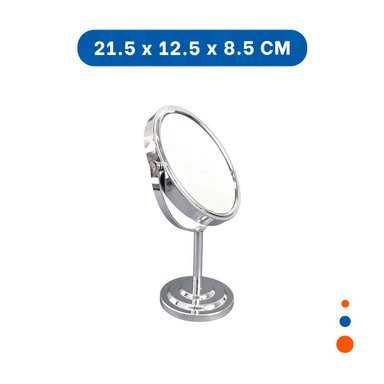 ESPEJO PORTATIL CIRCULAR DOBLE DE MESA 21,5CM PLATEADO Y+PAPEL REGALO - 4