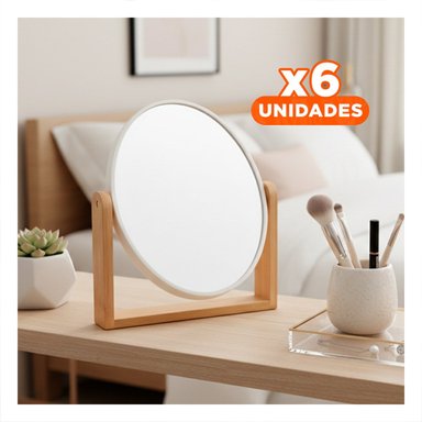 PACK6 LUNA OVALADA DOBLE PARA DORMITORIO 15CM CON BASE MADERA Y+REGALO STICKER - 1