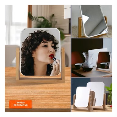 PACK4 LUNA RECTANGULAR DOBLE CON BASE MADERA 16,5CM TRANSPARENTE Y+REGALO STICKER - 2