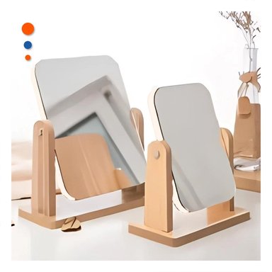 PACK4 LUNA RECTANGULAR DOBLE CON BASE MADERA 16,5CM TRANSPARENTE Y+REGALO STICKER - 5