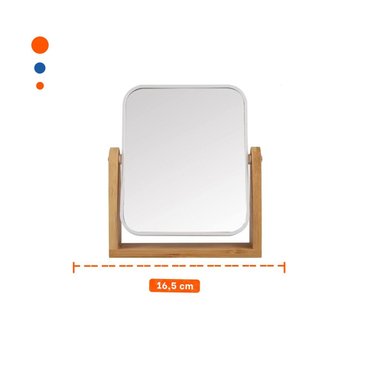REFLEJO RECTANGULAR DOBLE CON BASE MADERA NATURAL 16,5CM TRANSPARENTE Y+POST IT - 4