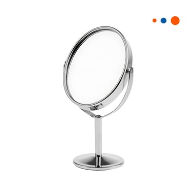 REFLEJO GIRATORIO CIRCULAR DOBLE DE MESA 21,5CM PLATEADO Y+REGALO STICKER - 3
