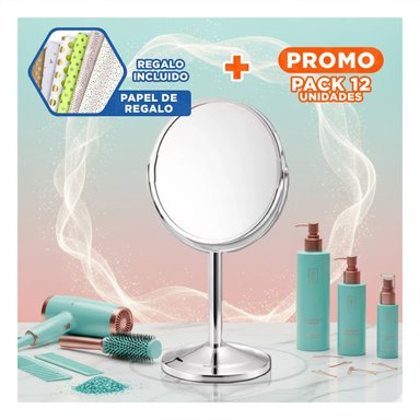 PACK12 CRISTAL MODERNO CIRCULAR DOBLE DE MESA 14,5CM PLATEADO Y+PAPEL REGALO - 1