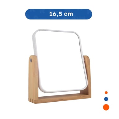 PACK6 ESPEJO RECTANGULAR DOBLE ESTILO NATURAL 16,5CM TRANSPARENTE Y+REGALO STICKER - 4