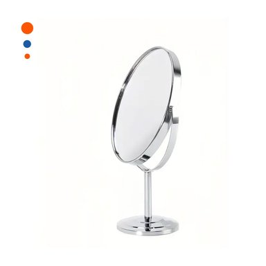 LUNA DECORATIVA OVALADA DOBLE DE MESA 16CM PLATEADO Y+PAPEL REGALO - 1