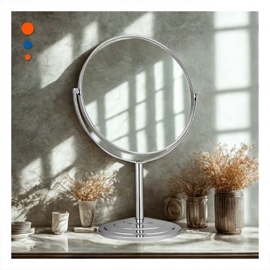 PACK4 ESPEJO DE BELLEZA CIRCULAR DOBLE 21,5CM PLATEADO - 2