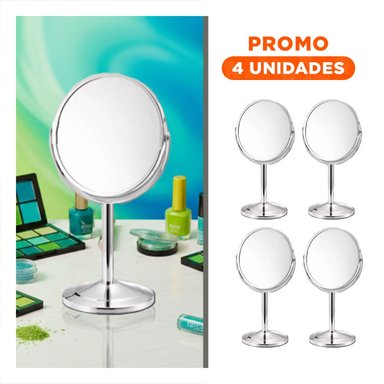 PACK4 CRISTAL DECORATIVO CIRCULAR DOBLE DE MESA 14,5CM PLATEADO Y+REGALO STICKER - 1