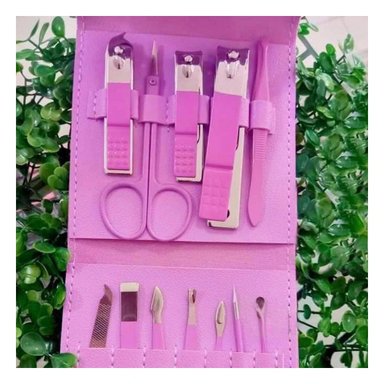 PACK6 ACCESORIOS COMPLETOS 12 PIEZAS MANICURE Y PEDICURE LILA PARA CASA Y+REGALO STICKER - 3