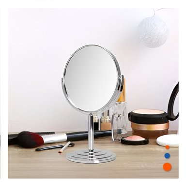 PACK2 LUNA COMPACTA OVALADA DOBLE DE MESA 16CM PLATEADO - 5