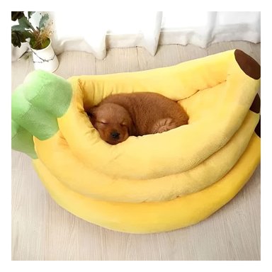 PACK6 DORMITORIO TIPO PLATANO PARA MASCOTA TALLA S EN COLOR AMARILLO SUAVE - 2