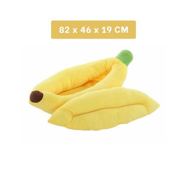 PACK6 DORMITORIO COMODO CON FORMA DE PLATANO PARA MASCOTA TALLA S AMARILLO Y+REGALO STICKER - 4