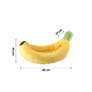 PACK4 DESCANSO COMODO CON FORMA DE PLATANO PARA MASCOTA TALLA S AMARILLO - 4