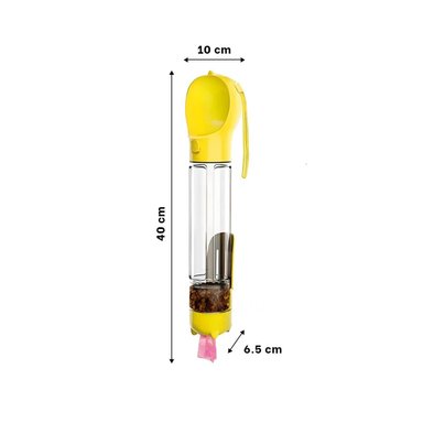 PACK4 BOTELLA 4 EN 1 DISPENSADOR CON BOLSITA AMARILLO GRANDE MUY ACTIVO DE PASEO Y+PAPEL REGALO - 4