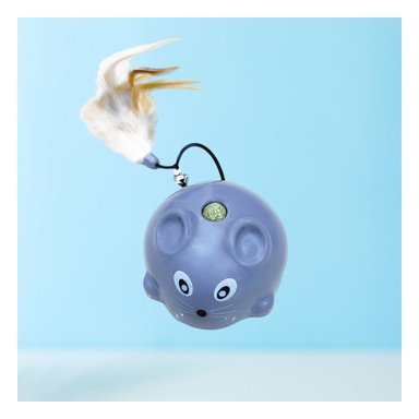PACK6 ACCESORIO DE JUEGO RATON CON PLUMA PLOMO MUY SUAVE PARA SU MASCOTA Y+PAPEL REGALO - 2