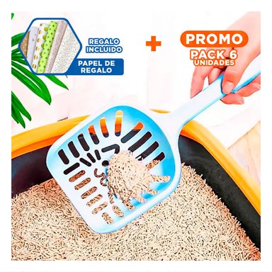 PACK6 RECOLECTOR MANUAL 40X13CM MASCOTAS CELESTE PASTEL Y+PAPEL REGALO - 1