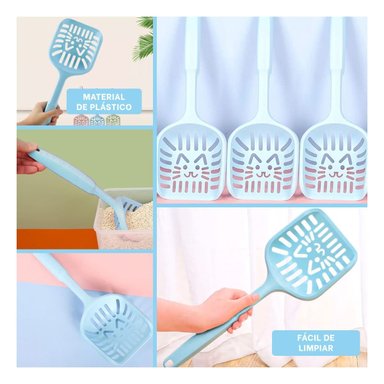 PACK6 RECOLECTOR MANUAL 40X13CM MASCOTAS CELESTE PASTEL Y+PAPEL REGALO - 3