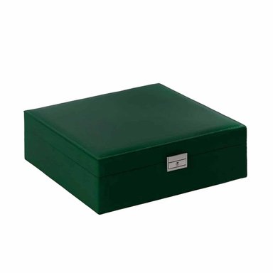 ORGANIZADOR MANUAL VERDE OSCURO PARA JOYERO 2 NIVELES FACIL CONFIABLE UTIL Y+PAPEL REGALO - 1