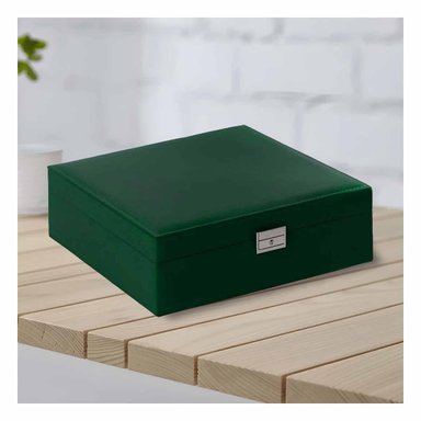 ORGANIZADOR MANUAL VERDE OSCURO PARA JOYERO 2 NIVELES FACIL CONFIABLE UTIL Y+PAPEL REGALO - 3