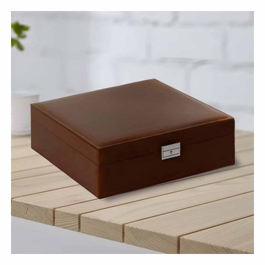 ORGANIZADOR PORTATIL MARRON PARA JOYERO 2 NIVELES LIGERO PRACTICO DURABLE Y+LIGAS REGALO - 2