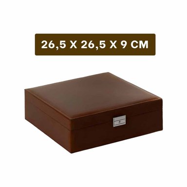 ORGANIZADOR PORTATIL MARRON PARA JOYERO 2 NIVELES LIGERO PRACTICO DURABLE Y+LIGAS REGALO - 4