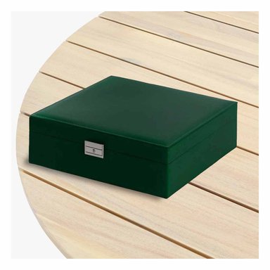 PACK6 CAJA ORGANIZADORA PORTATIL VERDE OSCURO PARA JOYERO 2 NIVELES LIGERA Y+REGALO STICKER - 5