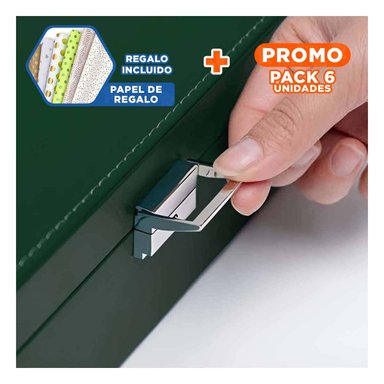 PACK6 CAJA ORGANIZADORA COMPACTA VERDE OSCURO PARA JOYERO 2 NIVELES COMODA UTIL Y+PAPEL REGALO - 1
