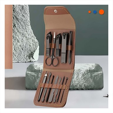 PACK12 BASE 12 PIEZAS MANICURE Y PEDICURE MARRON PEQUENA Y ELEGANTE Y+PAPEL REGALO - 3