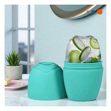 PACK2 CAJON PARA RODILLO FACIAL VERDE AGUA RESISTENTE Y COMPACTO PARA MANTENER FRIO - 5