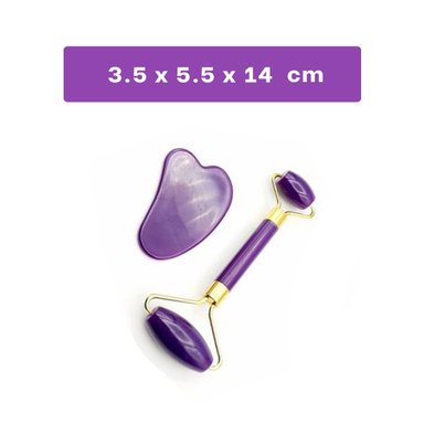 HERRAMIENTA FACIAL SET DE 2 MORADO DE PLASTICO PARA ESTIMULAR CIRCULACION Y+LIGAS REGALO - 4