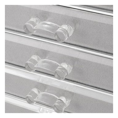 ORGANIZADOR 5 NIVELES PLOMO DE TERCIOPELO Y ACRILICO PARA COLLARES Y PULSERAS - 2