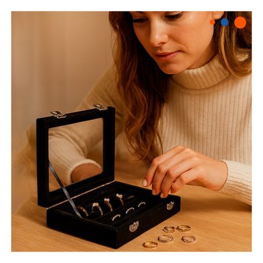 PACK6 DISPLAY ELEGANTE DE 7 RANURAS PARA ANILLOS NEGRO CON SEPARADORES Y+REGALO STICKER - 3