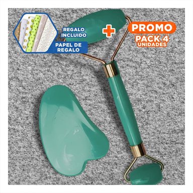 PACK4 KIT FACIAL SET DE 2 VERDE AGUA DE PLASTICO FACIL DE USAR Y MANTENER LIMPIO Y+PAPEL REGALO - 1