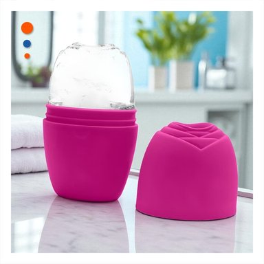 CONTENEDOR PARA RODILLO FACIAL DE HIELO FUCSIA COMPACTO Y MODERNO PARA MASAJES Y+LIGAS REGALO - 2