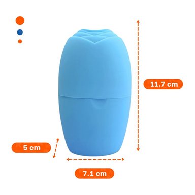 CONTENEDOR PARA RODILLO FACIAL CELESTE FUNCIONAL Y ELEGANTE PARA CUIDADO FACIAL Y+POST IT - 4