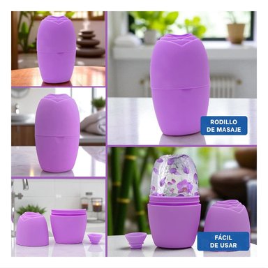 CONTENEDOR PARA RODILLO FACIAL LILA FUNCIONAL Y ELEGANTE PARA CUIDADO FACIAL Y+POST IT - 1