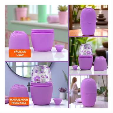 CONTENEDOR PARA RODILLO FACIAL LILA FUNCIONAL Y ELEGANTE PARA CUIDADO FACIAL Y+POST IT - 5