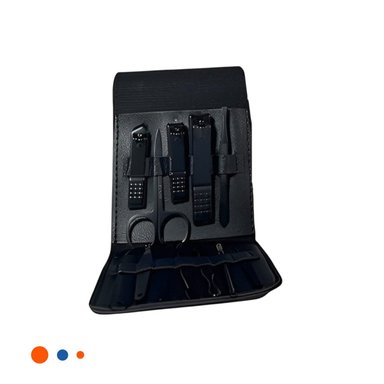 PACK6 BASE 12 PIEZAS MANICURE Y PEDICURE NEGRO COMPACTA Y FUNCIONAL Y+REGALO STICKER - 2