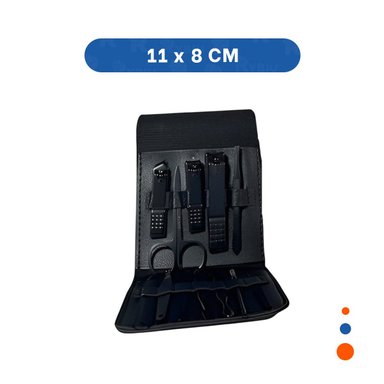 PACK6 BASE 12 PIEZAS MANICURE Y PEDICURE NEGRO COMPACTA Y FUNCIONAL Y+REGALO STICKER - 4
