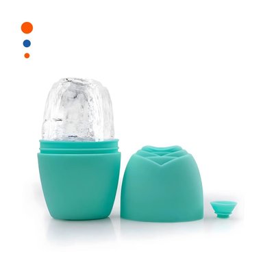 CONTENEDOR PARA RODILLO FACIAL VERDE AGUA PRACTICO Y COMPACTO PARA MANTENER FRIO Y+PAPEL REGALO - 1