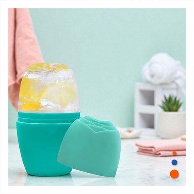 CONTENEDOR PARA RODILLO FACIAL VERDE AGUA PRACTICO Y COMPACTO PARA MANTENER FRIO Y+PAPEL REGALO - 2