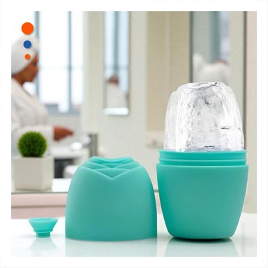 CONTENEDOR PARA RODILLO FACIAL VERDE AGUA PRACTICO Y COMPACTO PARA MANTENER FRIO Y+PAPEL REGALO - 3