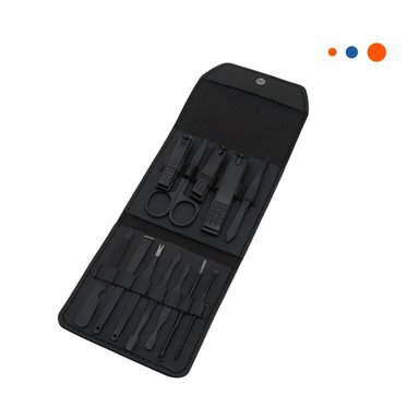 PACK4 KIT MODERNO 12 PIEZAS MANICURE Y PEDICURE NEGRO RESISTENTE Y FUNCIONAL Y+PAPEL REGALO - 3