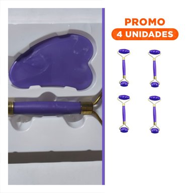 PACK4 TRATAMIENTO FACIAL SET DE 2 MORADO DE PLASTICO QUE RELAJA MUSCULOS Y+REGALO STICKER - 1