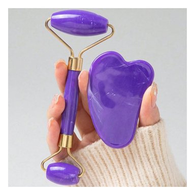 PACK4 TRATAMIENTO FACIAL SET DE 2 MORADO DE PLASTICO QUE RELAJA MUSCULOS Y+REGALO STICKER - 5