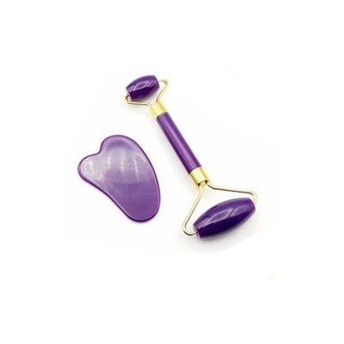 PACK2 ESTIMULADOR FACIAL SET DE 2 MORADO DE PLASTICO PARA CUIDADO DIARIO Y+REGALO STICKER - 2
