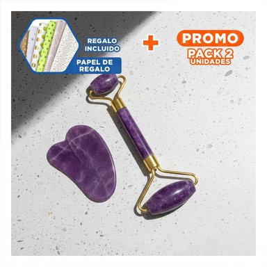 PACK2 ESTIMULADOR FACIAL SET DE 2 MORADO DE PLASTICO QUE MEJORA CIRCULACION Y+PAPEL REGALO - 1
