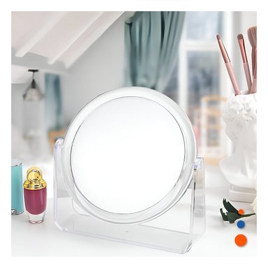 SUPERFICIE REFLECTANTE CON BASE OVALADA 17,5X13,5CM TRANSPARENTE HOGAR Y+LIGAS REGALO - 1